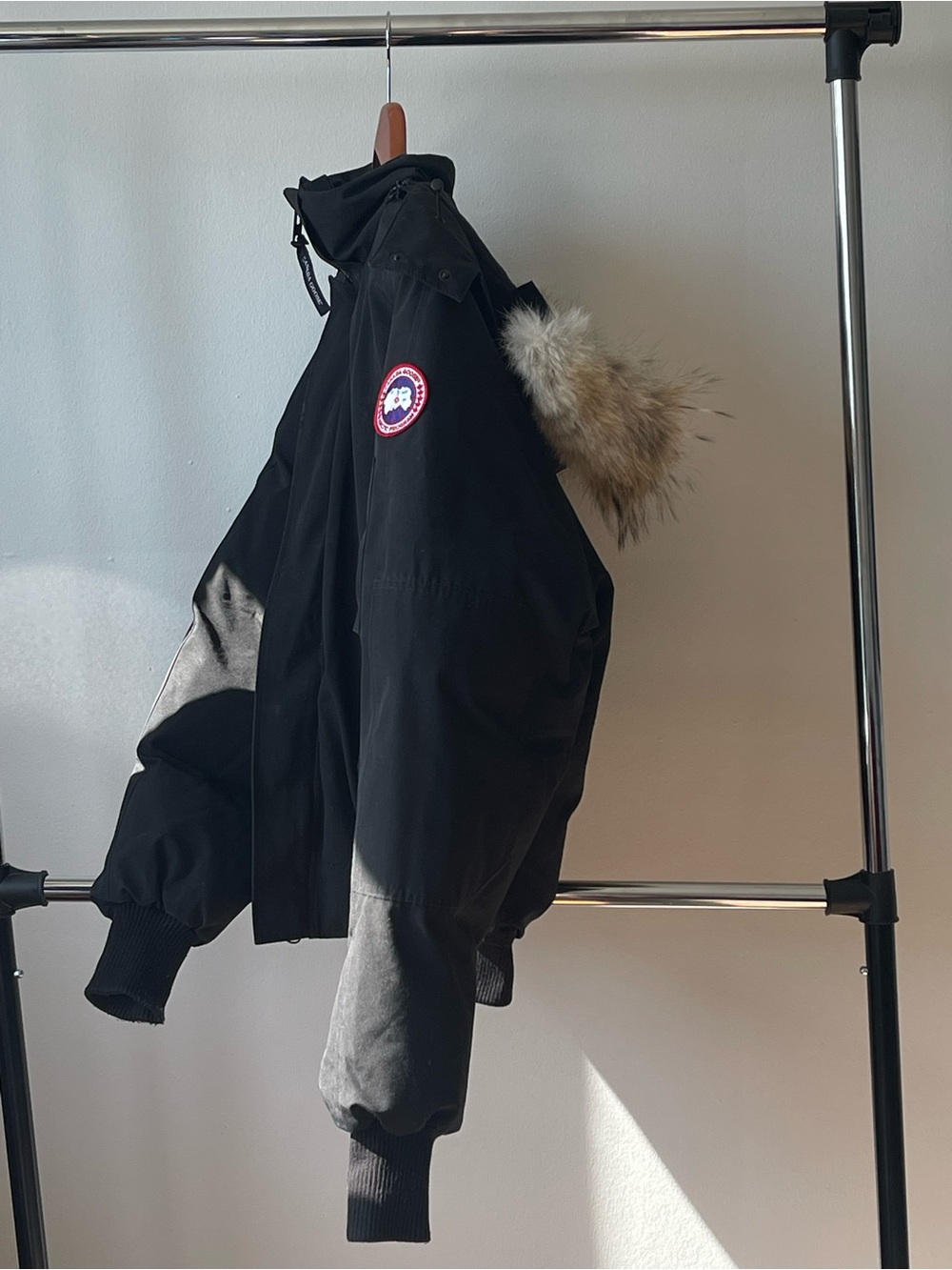XL Canada Goose Black Men's Bomber Fur Jacket